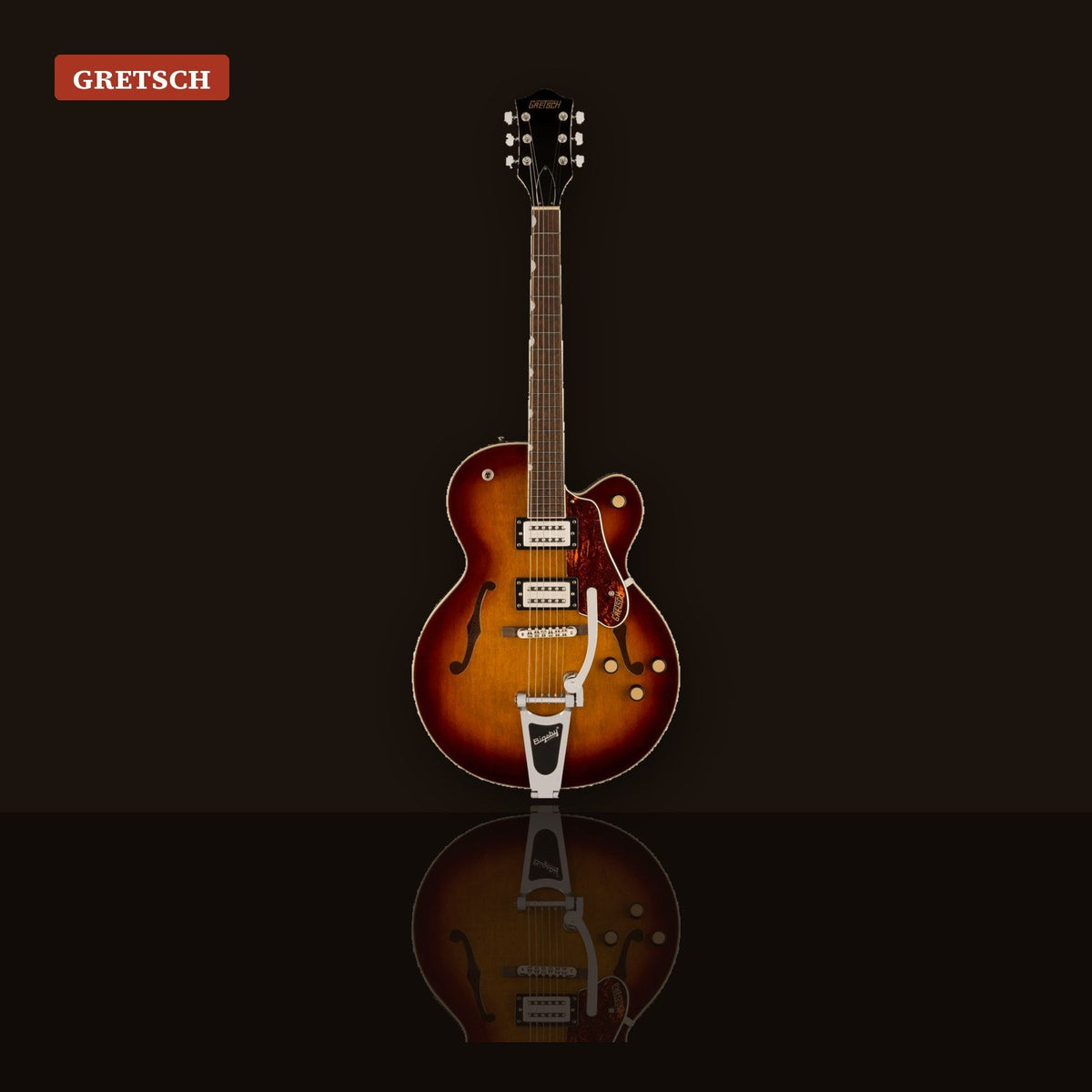 Hollow body vs solid body electric guitars Gretsch G2420T Streamliner in Havana Burst