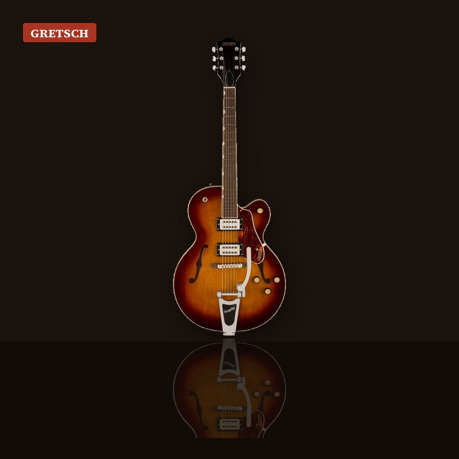 Hollow body vs solid body electric guitars Gretsch G2420T Streamliner in Havana Burst