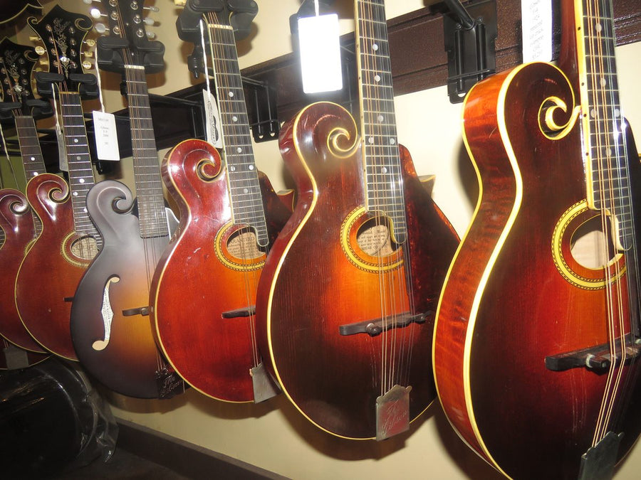 Banjos and mandolins at Pickers Friend Music Athens TN