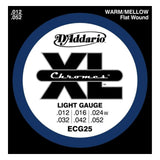 D'Addario ECG25 Chromes Flatwound Electric Guitar Strings Light 12-52 on white background