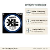 Free shipping and authorized dealer warranty for D'Addario ECG25 Chromes Flatwound Electric Guitar Strings Light 12-52