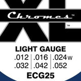 D'Addario ECG25 Chromes Flatwound Electric Guitar Strings Light 12-52 close-up detail