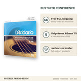 Free shipping and authorized dealer warranty for D'Addario EJ16 Phosphor Bronze Acoustic Guitar Strings Light 12-53