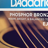 D'Addario EJ16 Phosphor Bronze Acoustic Guitar Strings Light 12-53 close-up detail