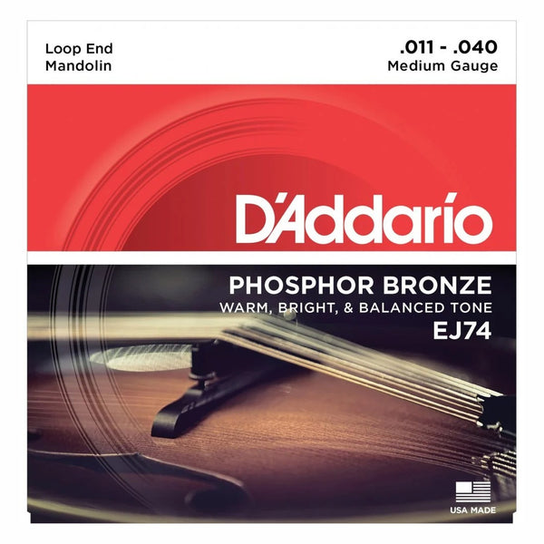 D'Addario EJ74 Phosphor Bronze Mandolin Strings Medium 11-40