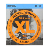 D'Addario EXL110 Nickel Wound Electric Guitar Strings Regular Light 10-46 on white background