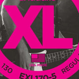 D'Addario EXL170-5 Nickel Wound 5-String Bass Strings Light 45-130 Long Scale close-up detail