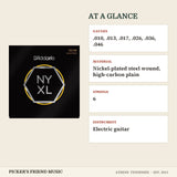 D'Addario NYXL1046 Nickel Wound Electric Guitar Strings Regular Light 10-46 at a glance gauges material strings instrument