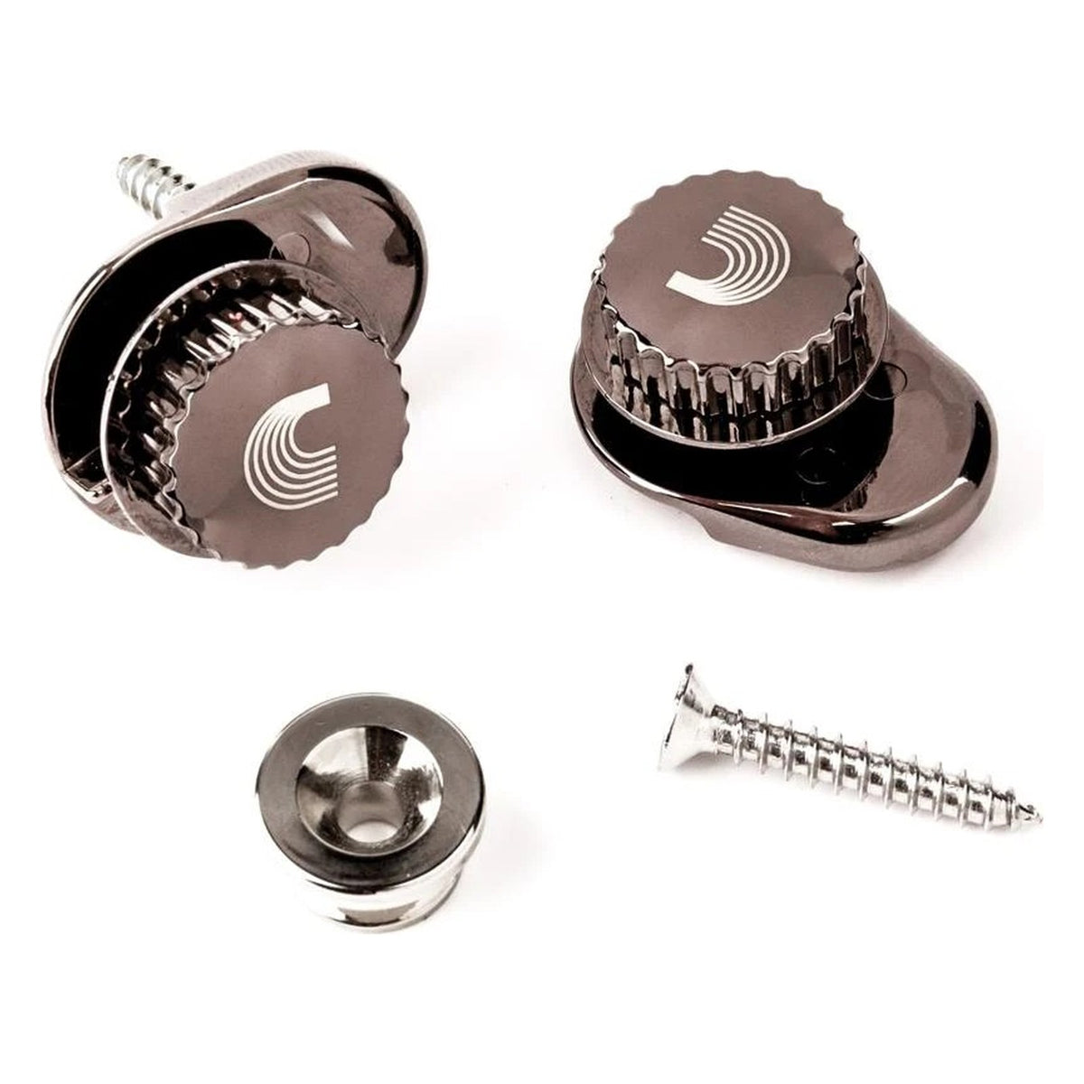 D'Addario PW-SLS-02 Universal Strap Lock System Nickel on white background