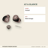 D'Addario PW-SLS-02 Universal Strap Lock System Nickel at a glance finish fits