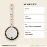 Deering Goodtime Two 5-String Resonator Banjo Natural Maple at a glance strings style rim resonator