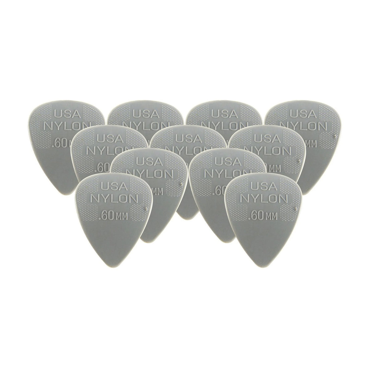Dunlop Nylon Standard Guitar Picks .60mm Light Gray 12-Pack on white background