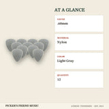 Dunlop Nylon Standard Guitar Picks .60mm Light Gray 12-Pack at a glance gauge material color quantity