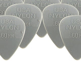 Dunlop Nylon Standard Guitar Picks .60mm Light Gray 12-Pack close-up detail