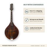 Free shipping and authorized dealer warranty for Eastman MD305 A-Style Mandolin with Gig Bag Classic Finish