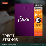 Elixir 11002 Nanoweb 80/20 Bronze Acoustic Guitar Strings Extra Light 10-47 from Picker's Friend Music in Athens Tennessee
