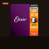 Elixir 11002 Nanoweb 80/20 Bronze Acoustic Guitar Strings Extra Light 10-47 studio shot