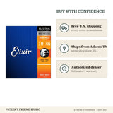 Free shipping and authorized dealer warranty for Elixir 12052 Nanoweb Nickel Plated Steel Electric Guitar Strings Light 10-46