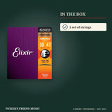 What is in the box with Elixir 16002 Nanoweb Phosphor Bronze Acoustic Guitar Strings Extra Light 10-47