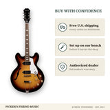 Free shipping and authorized dealer warranty for Epiphone Casino Hollow Body Electric Guitar Vintage Sunburst