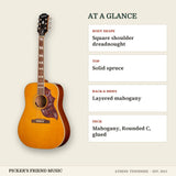 Epiphone Hummingbird Studio Acoustic-Electric Guitar Antique Natural at a glance body shape top back & sides neck