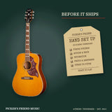 Epiphone Hummingbird Studio Acoustic-Electric Guitar Antique Natural hand set up in Athens Tennessee before it ships