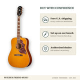 Free shipping and authorized dealer warranty for Epiphone Hummingbird Studio Acoustic-Electric Guitar Antique Natural