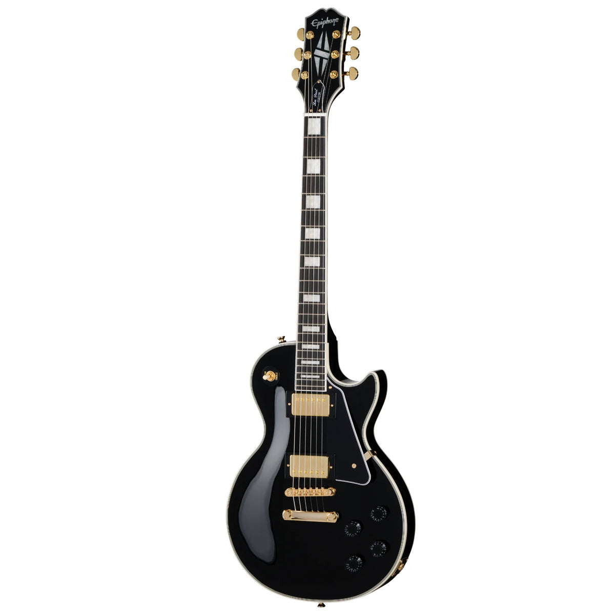 Epiphone Les Paul Custom Electric Guitar Ebony front view