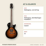 Epiphone Les Paul Tribute Electric Guitar Vintage Sunburst at a glance body neck fingerboard frets