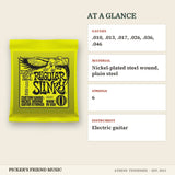Ernie Ball 2221 Regular Slinky Nickel Wound Electric Guitar Strings 10-46 at a glance gauges material strings instrument