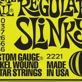 Ernie Ball 2221 Regular Slinky Nickel Wound Electric Guitar Strings 10-46 close-up detail