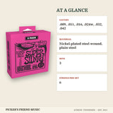 Ernie Ball 3223 Super Slinky Nickel Wound Electric Guitar Strings 9-42 3-Pack at a glance gauges material sets strings per set