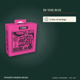 What is in the box with Ernie Ball 3223 Super Slinky Nickel Wound Electric Guitar Strings 9-42 3-Pack