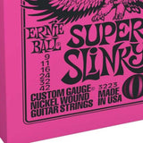 Ernie Ball 3223 Super Slinky Nickel Wound Electric Guitar Strings 9-42 3-Pack close-up detail