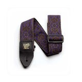 Ernie Ball Jacquard Guitar Strap Purple Paisley on white background