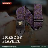 Ernie Ball Jacquard Guitar Strap Purple Paisley from Picker's Friend Music in Athens Tennessee
