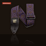 Ernie Ball Jacquard Guitar Strap Purple Paisley studio shot