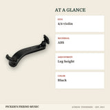 Everest Easy Violin Shoulder Rest 4/4 Size Black at a glance fits material adjustment color