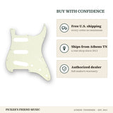 Free shipping and authorized dealer warranty for Fender 11-Hole Modern Stratocaster S/S/S Pickguard 3-Ply Mint Green