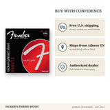Free shipping and authorized dealer warranty for Fender 250L Super 250 Nickel Plated Steel Electric Guitar Strings Light 9-42