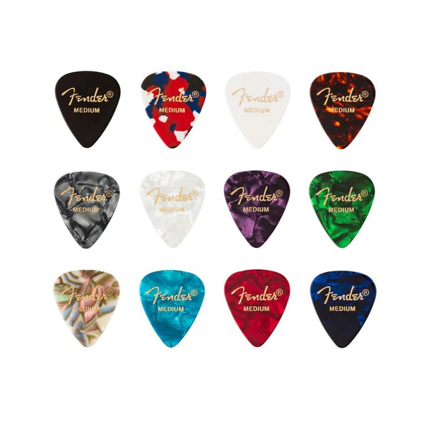 Fender 351 Shape Celluloid Medley Guitar Picks Medium 12-Pack