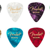 Fender 351 Shape Celluloid Medley Guitar Picks Medium 12-Pack close-up detail