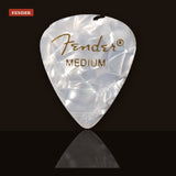 Fender 351 Shape Premium Celluloid Guitar Picks Medium White Moto 12-Pack studio shot