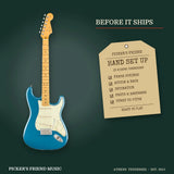 Fender American Professional Classic Stratocaster Faded Lake Placid Blue hand set up in Athens Tennessee before it ships