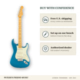 Free shipping and authorized dealer warranty for Fender American Professional Classic Stratocaster Faded Lake Placid Blue