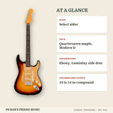 Fender American Ultra II Stratocaster Electric Guitar Ultraburst at a glance body neck fingerboard fingerboard radius