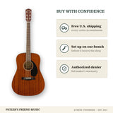 Free shipping and authorized dealer warranty for Fender CD-60S Dreadnought Acoustic Guitar All-Mahogany