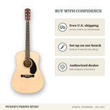 Free shipping and authorized dealer warranty for Fender CD-60S Dreadnought Acoustic Guitar Natural
