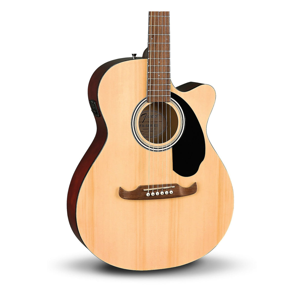 Fender FA-135CE Concert Acoustic-Electric Guitar Natural on white background