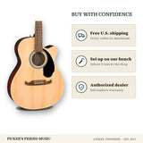Free shipping and authorized dealer warranty for Fender FA-135CE Concert Acoustic-Electric Guitar Natural